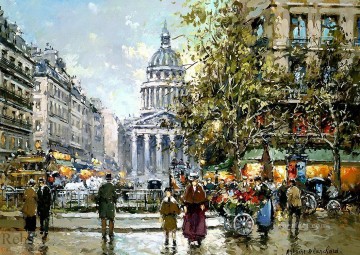 Antoine Blanchard Painting - antoine blanchard place du luxembourg le pantheon